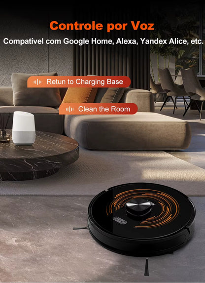 Robô Aspirador ABIR X9 | Lidar + SLAM, 6500Pa, Limpeza UV, Aspira e Passa Pano — Casa Inteligente