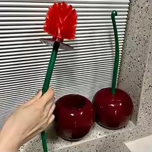 Escova Sanitária com Suporte Formato Cereja – Acessório Decorativo Banheiro