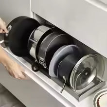 Organizador de Panelas Ajustável 7 Níveis – Rack Telescópico Multiuso para Armário e Cozinha