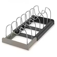 Organizador de Panelas Ajustável 7 Níveis – Rack Telescópico Multiuso para Armário e Cozinha