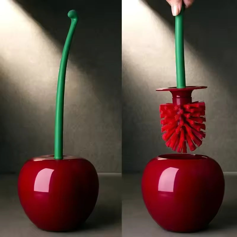 Escova Sanitária com Suporte Formato Cereja – Acessório Decorativo Banheiro