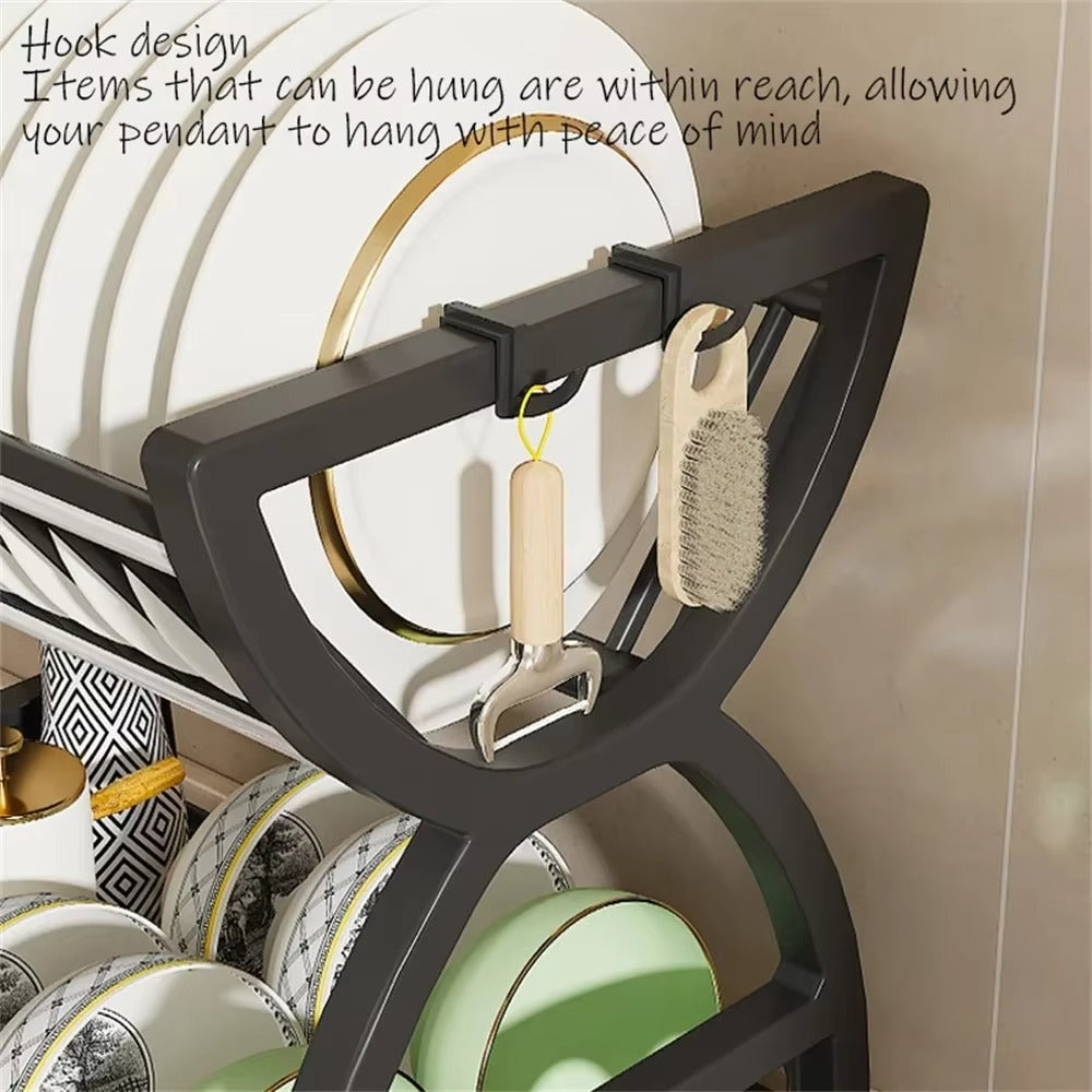 Escorredor de Louças Premium EliteRack™ 2 Andares - Cozinha Organizada e Elegante