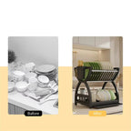Escorredor de Louças Premium EliteRack™ 2 Andares - Cozinha Organizada e Elegante
